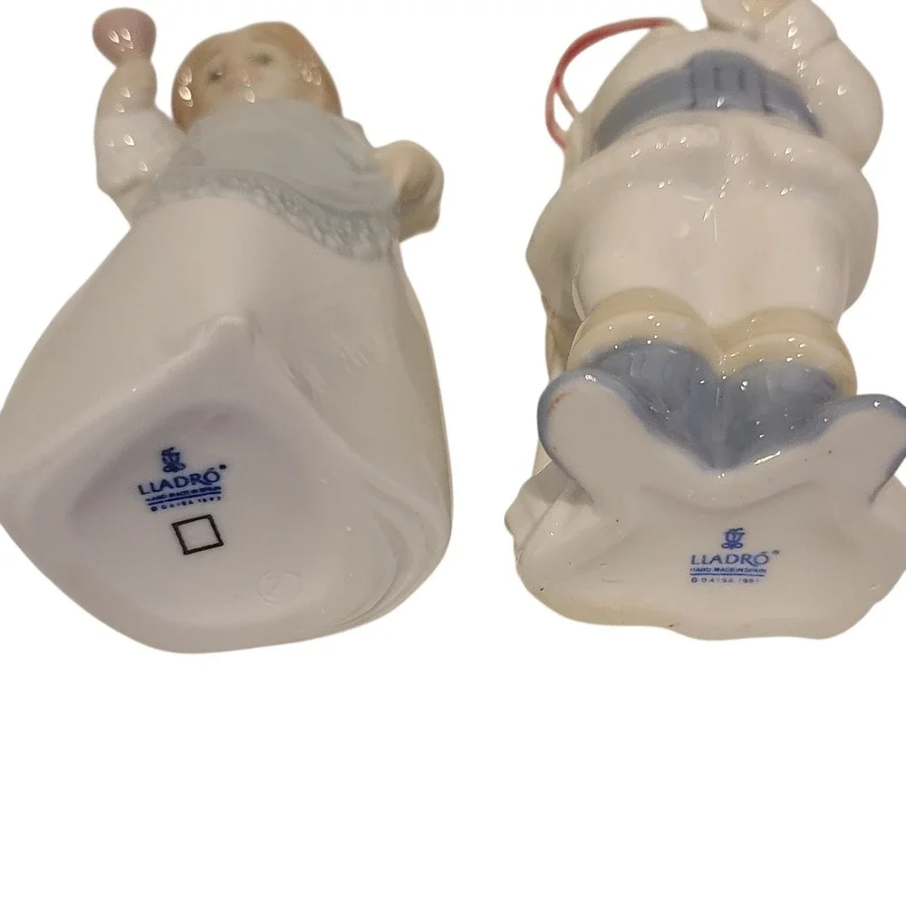 Lot of 2 LLADRO Miniature Christmas Ornaments Santa 5842 &‎ Mrs Santa Claus 5939